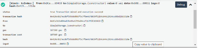 transaction hash